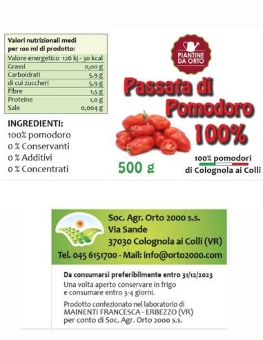 Passata di Pomodoro 100% Naturale