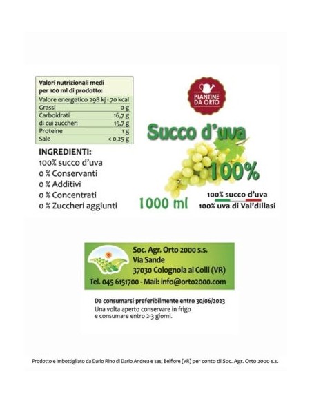 Succi di Uva 1 L.t 100% Naturale