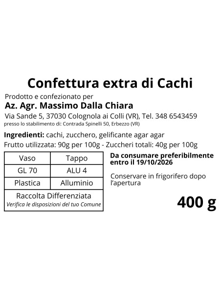 Marmellata di Cachi 100% Naturale